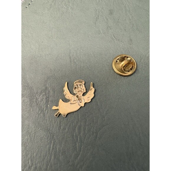 Guardian Angel Praying Gold Tone Vintage Lapel Pin - Picture 6 of 8